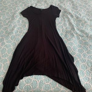 Black Asymmetrical T-Shirt Dress